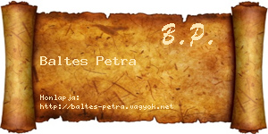 Baltes Petra névjegykártya